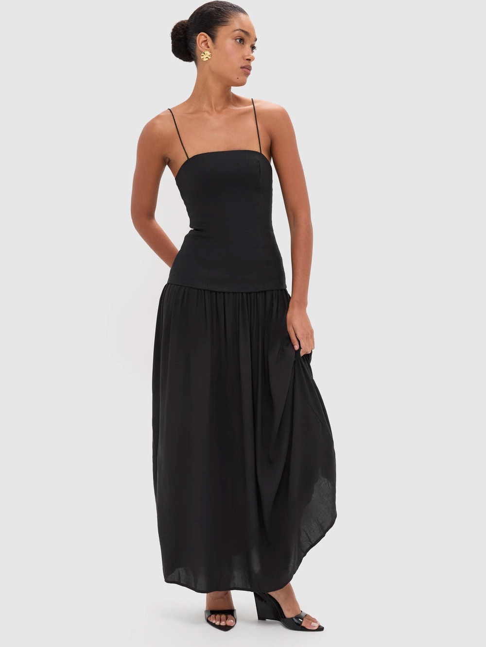 Faithfull the Brand Black Spaghetti-Strap Maxi Dress